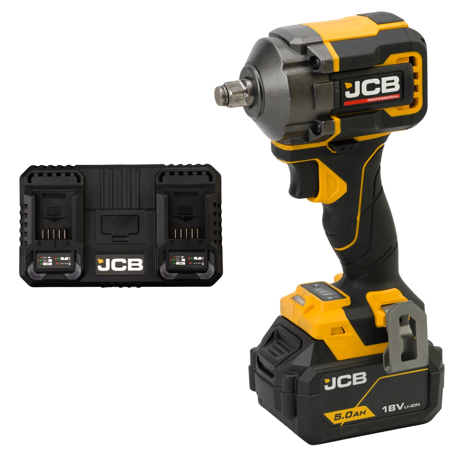 Професійний ударний гайковерт JCB 18V 1/2" 250 Нм (макс. 350 Нм)
