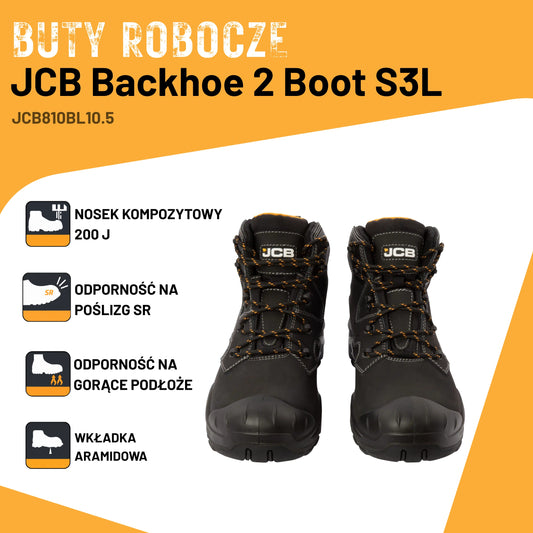 JCB Workwear Buty Robocze Trzewik Backhoe 2 S3L Wodoodporne Czarne