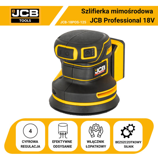 JCB 18V Zestaw Szlifierka Mimośrodowa 125mm 2 Akumulatory Ładowarka 4.5A