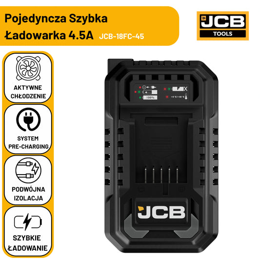 Професійний швидкий зарядний пристрій JCB 18V 4.5A