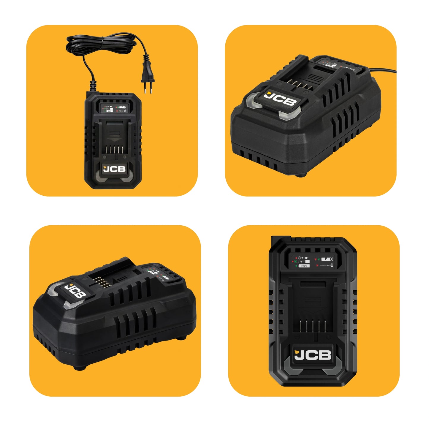 JCB Professional 18V Zestaw Kompaktowa wiertarko-wkrętarka udarowa 75 Nm 2x akumulator 5.0Ah + Szybka ładowarka 4.5A