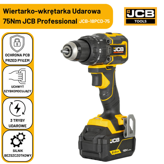 Професійний компактний ударний дриль JCB 18V 75nm