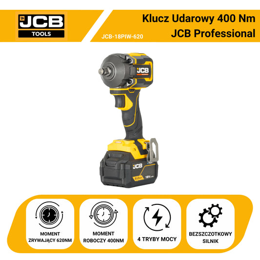 JCB Professional 18V Klucz Udarowy 1/2" 400 Nm (maks. 620 Nm) Korpus