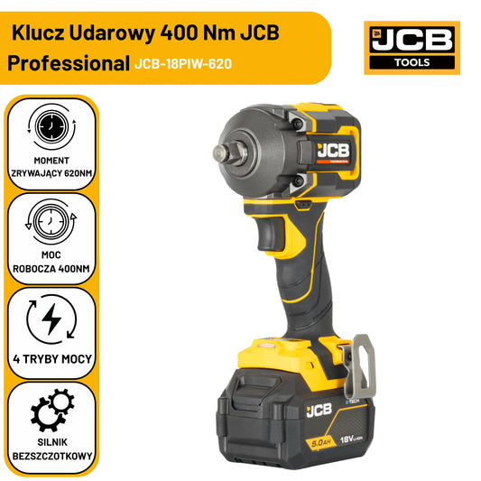 Професійний ударний гайковерт JCB 18V 1/2" 400 Нм (макс. 620 Нм)