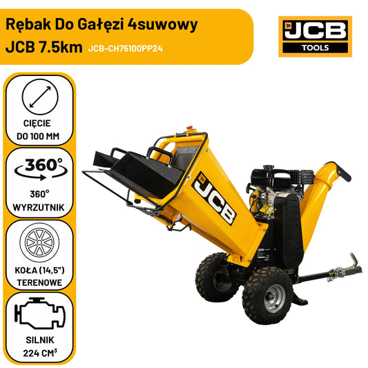 Rębak Do Gałęzi JCB Tools 7,5 KM (Do 100 Mm, Wyrzutnik 360°)