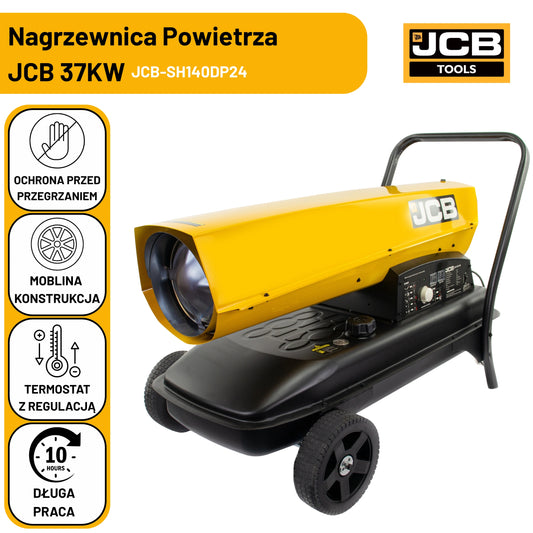 Nagrzewnica Olejowa JCB Tools 37 kW Z Termostatem I Wyświetlaczem Elektronicznym