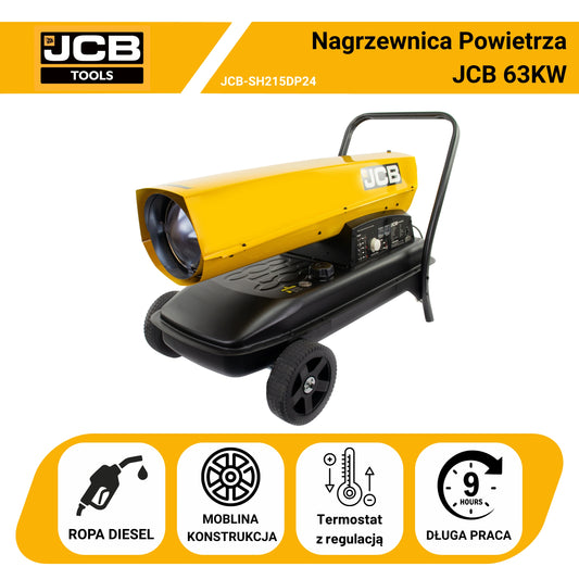 Nagrzewnica Powietrza JCB na Olej Napędowy Ropę Diesel 63KW