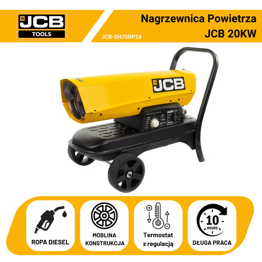 Nagrzewnica Powietrza JCB na Olej Napędowy Ropę Diesel 20KW