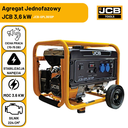 Agregat Prądotwórczy JCB Tools Jednofazowy 3,6 kW (AVR)