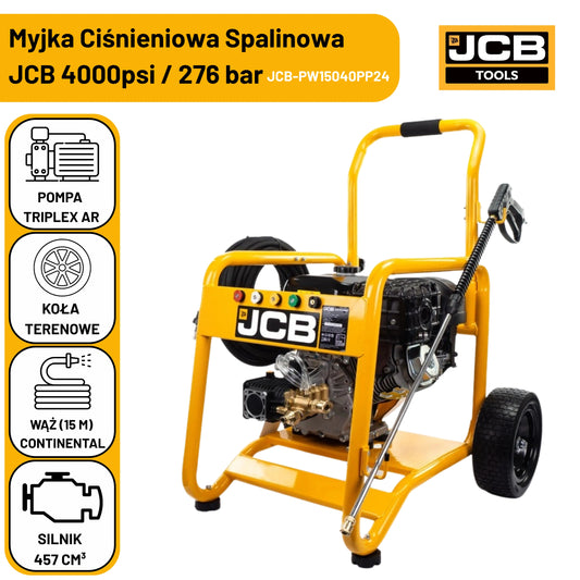 Myjka Ciśnieniowa JCB Tools 276 Bar / 4000 PSI (Rozruch Ręczny, Pompa AR Triplex, Silnik 15 KM)