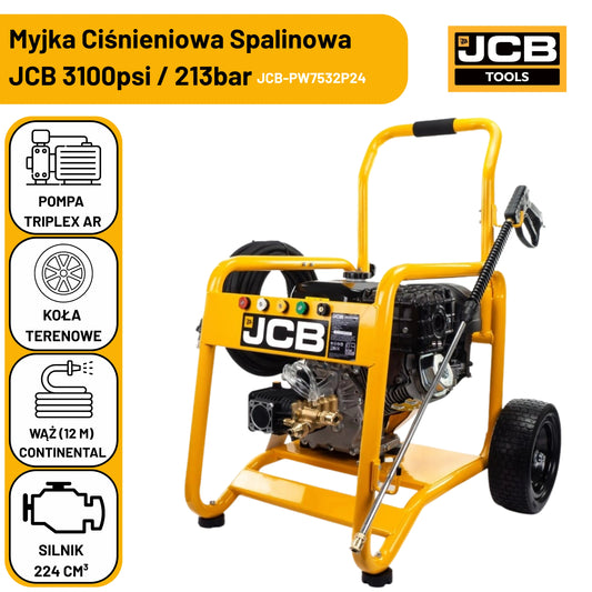 Myjka Ciśnieniowa JCB Tools 213 Bar / 3100 PSI (Rozruch Ręczny, Pompa AR Triplex)