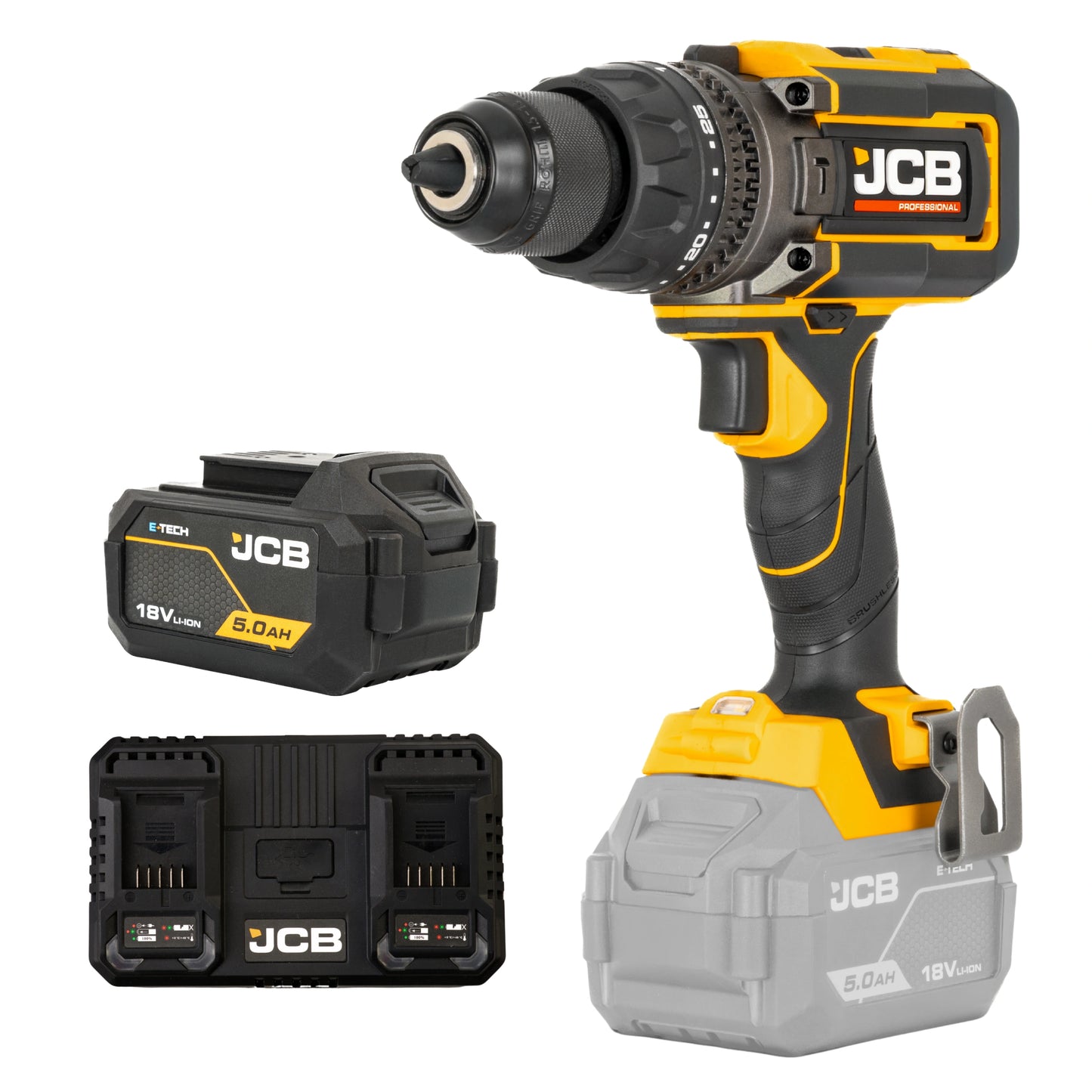 JCB Professional 18V Wiertarko-wkrętarka Udarowa 160 nm