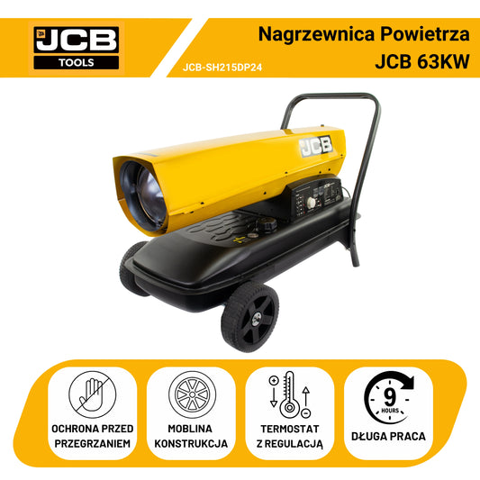 Nagrzewnica Powietrza JCB na Olej Napędowy Ropę Diesel 63KW