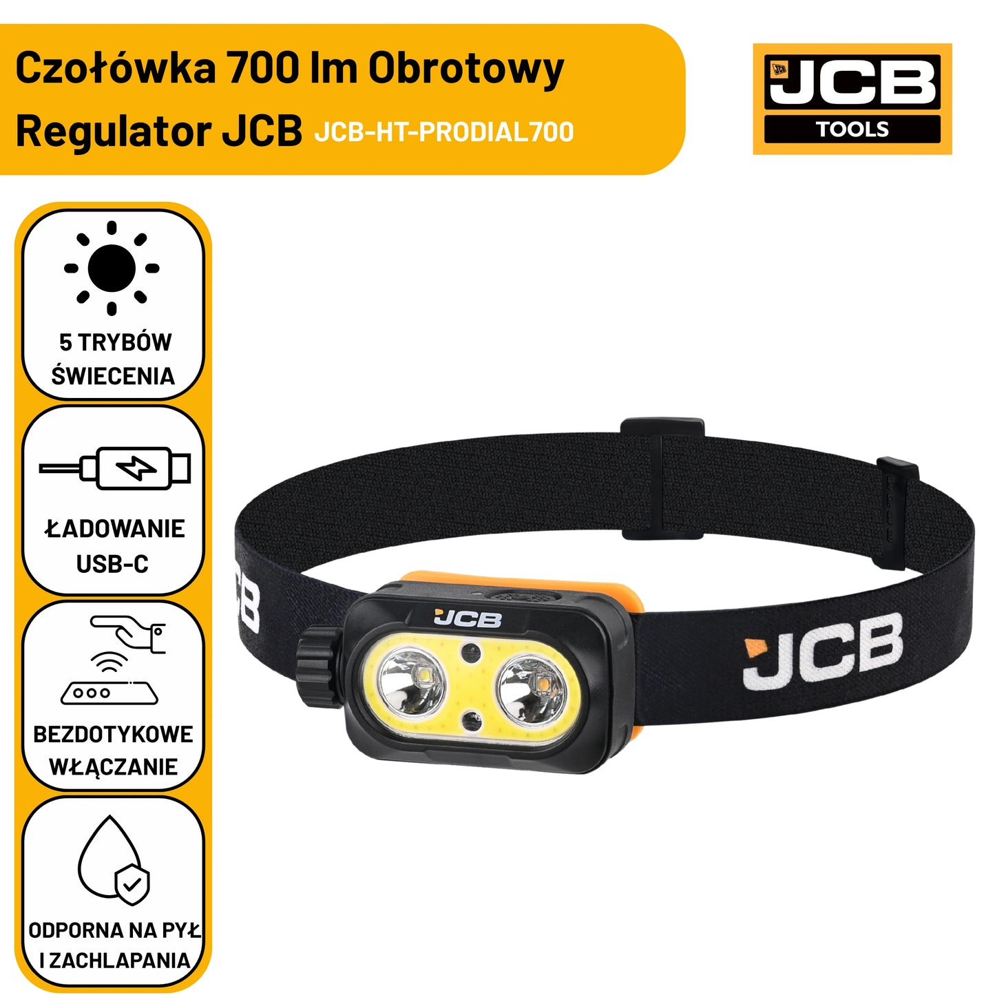 Czołówka warsztatowa JCB 700 lm – czołówka akumulatorowa