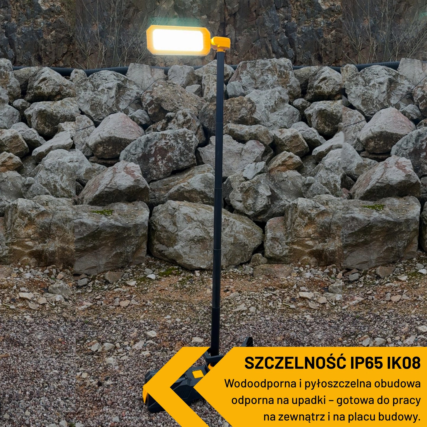 Profesjonalne lampy budowlane JCB 6000 lm – lampa budowlana LED akumulatorowa