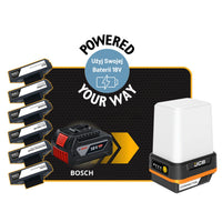 JCB Mini KONNECT 360 – certyfikaty IK08 normy bezpieczeństwa lampa budowlana 18V