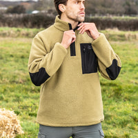 JCB Workwear Polar Roboczy Borg z Zamkiem 1/4 – Oliwkowy – zdjęcie 14