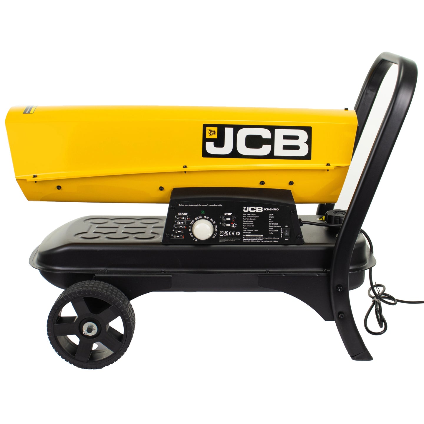 Nagrzewnice olejowe JCB 20kW – nagrzewnica powietrza