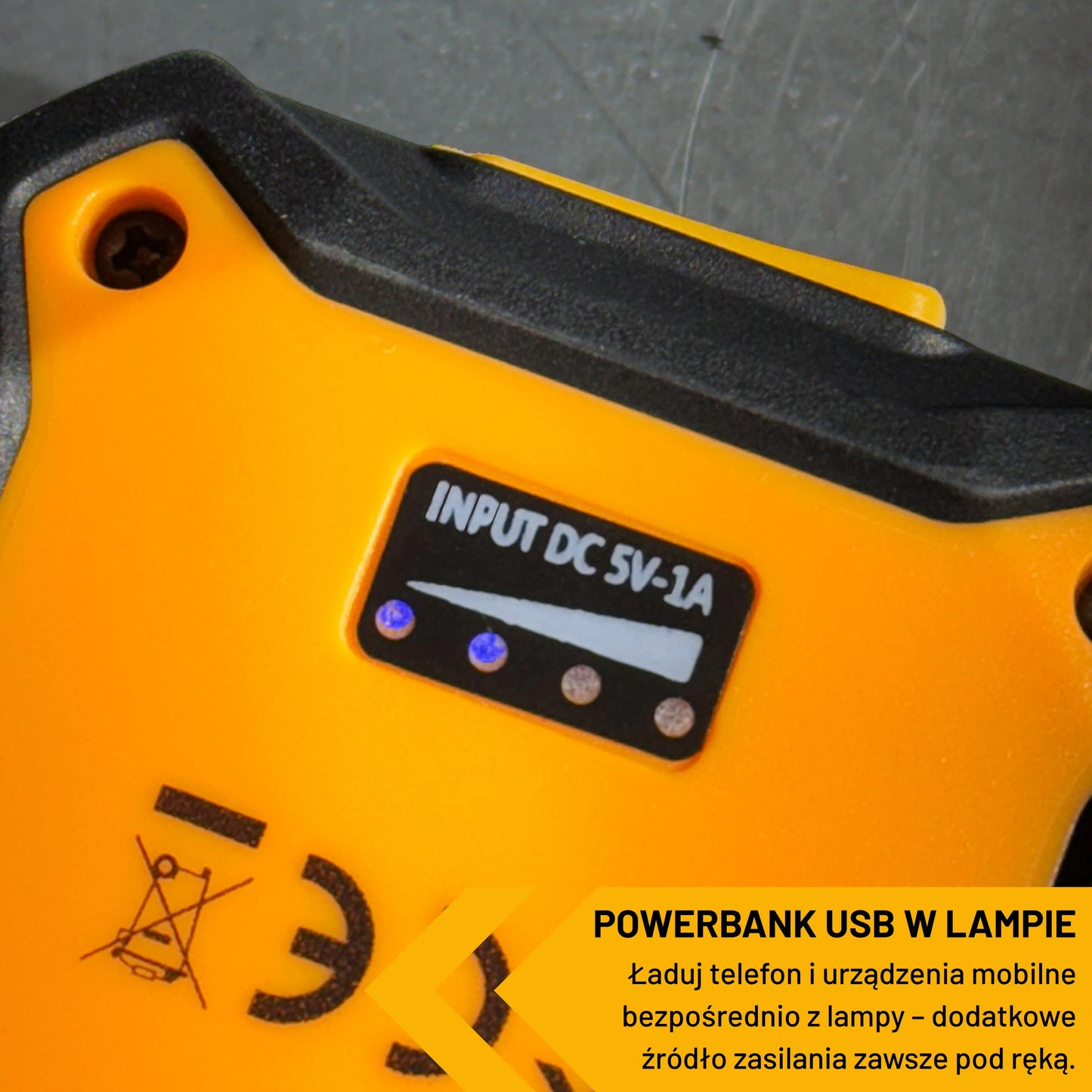 Lampa robocza LED akumulatorowa JCB 1000 lm – oświetlenie warsztatowe LED