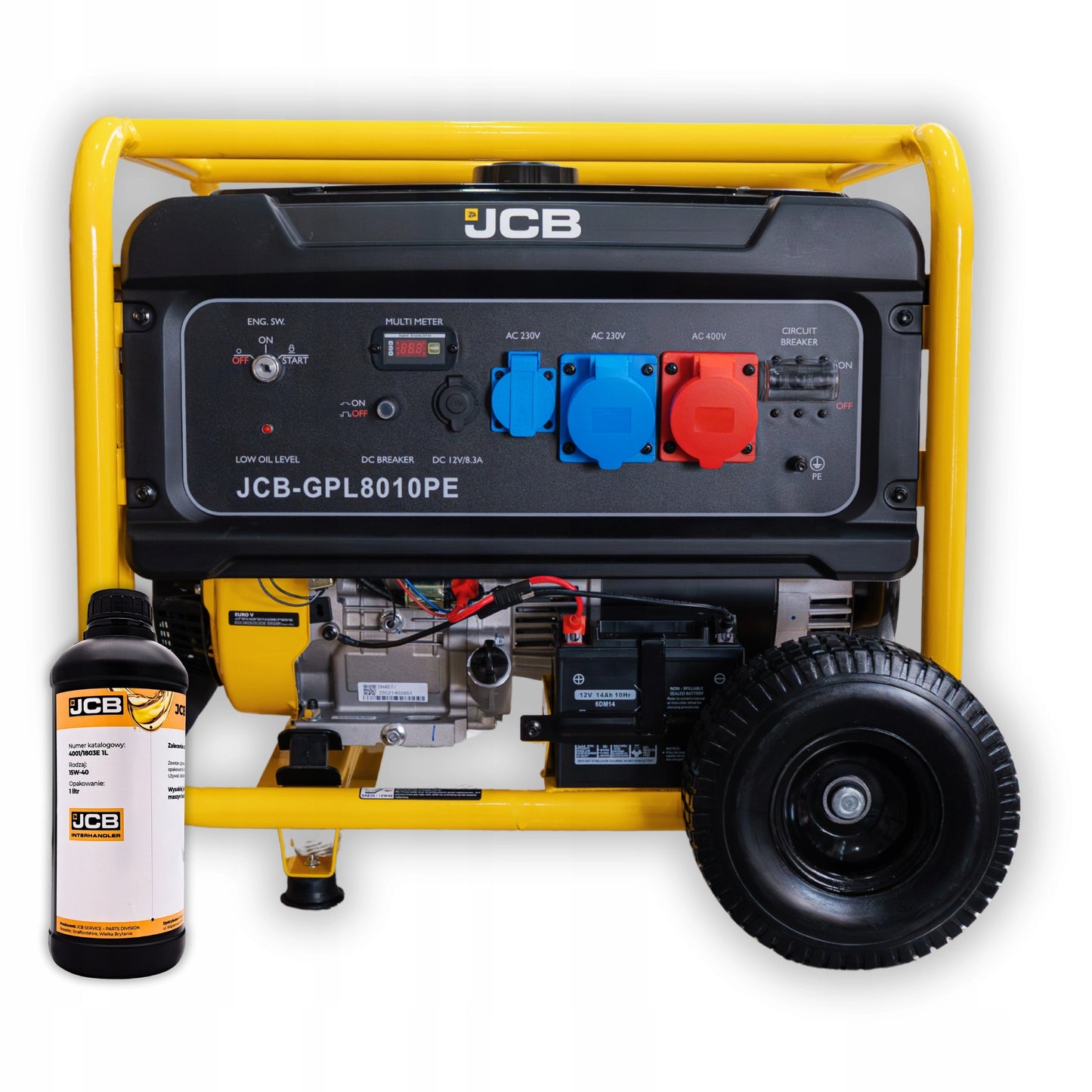 Agregat Prądotwórczy Spalinowy JCB 7.9KW - 3 Fazowy Generator Prądu (AVR, rozruch elektryczny)