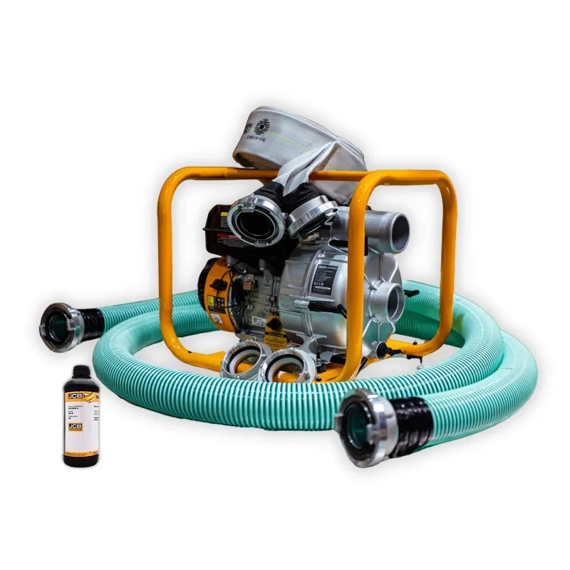 Zestaw Motopompa 80mm 3 Cale JCB Tools 7.5KM do wody brudnej 1000l/min + Węże