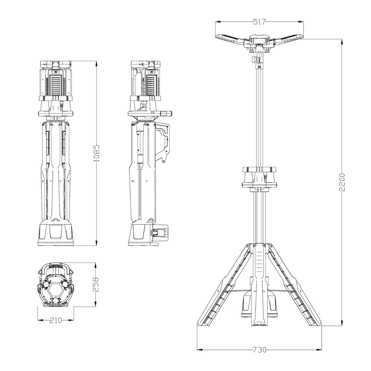 Lampa LED 18V JCB 8400 lm – przenośna lampa budowlana LED