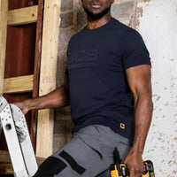 JCB Workwear Koszulka Robocza T-shirt Bawełniana z Logo 3D – Granatowy – zdjęcie 15