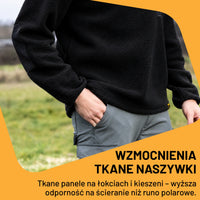 JCB Workwear Polar Roboczy Borg z Zamkiem 1/4 – Czarny – zdjęcie 9