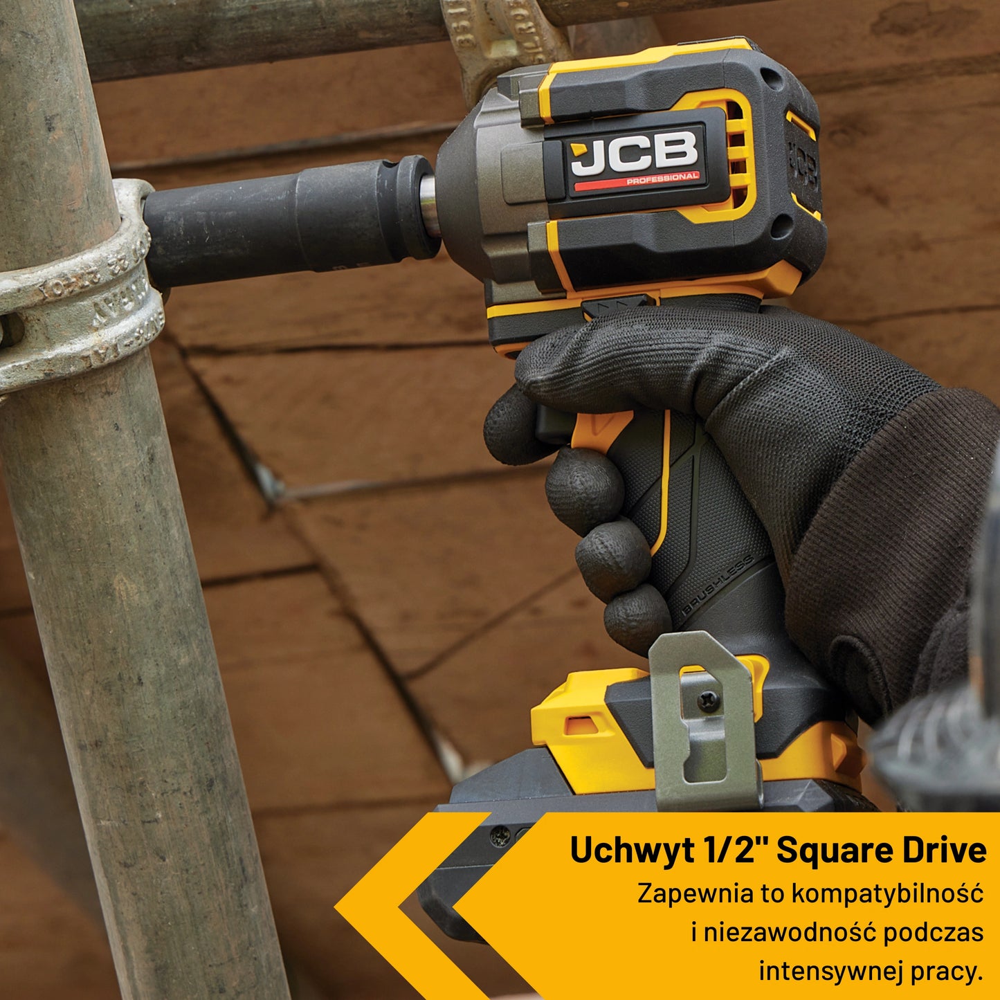 JCB Professional Klucz Udarowy Akumulatorowy 18V 620Nm Zestaw 2x 5,0Ah Ładowarka 4,5A Walizka