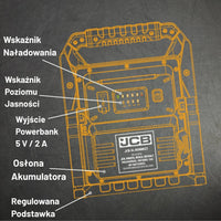 Lampa LED 18V JCB 4500 lm – przenośna lampa budowlana LED