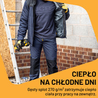 JCB Workwear Bluza Robocza z Kapturem z Logo 3D – Granatowy – zdjęcie 9
