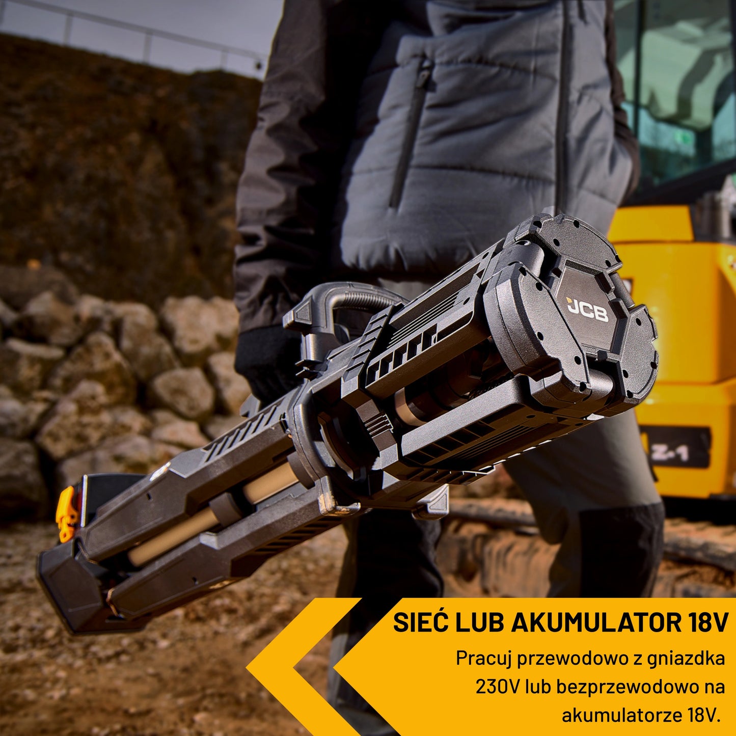 Lampa budowlana na statywie JCB 8400 lm – profesjonalne lampy budowlane