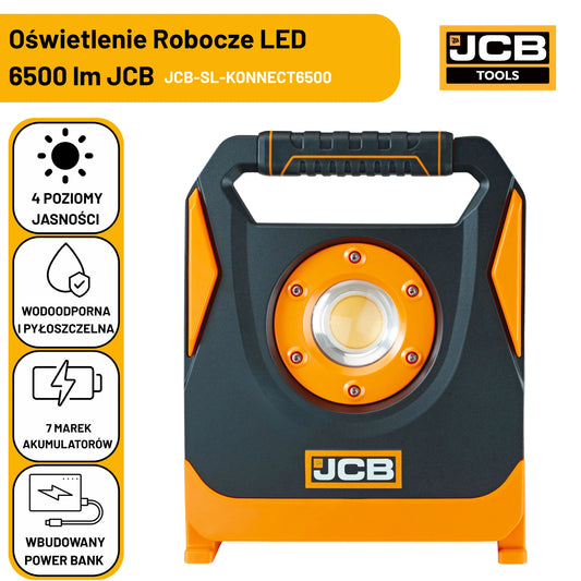 Oświetlenie Robocze JCB 6500 Lm 18 V – Wieloakumulatorowe