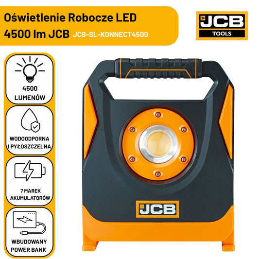 Oświetlenie Robocze LED JCB 4500 Lm 18V – Wieloakumulatorowa