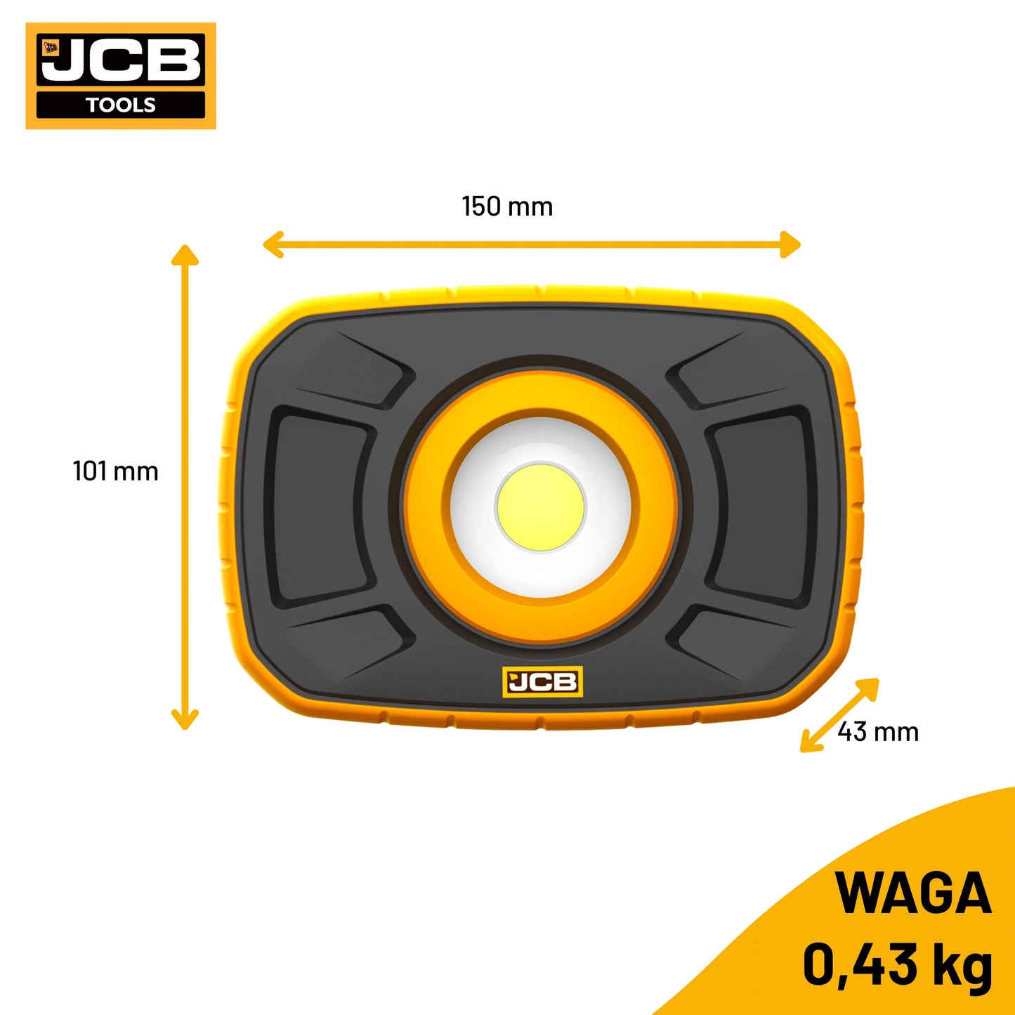 Latarka robocza LED JCB 1500 lm – latarka wodoszczelna