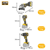JCB Zestaw Elektronarzędzi 18V Wiertarko-Wkrętarka Szlifierka Zakrętarka