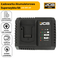 JCB Professional  Super Szybka Ładowarka 9A Do Akumulatorów Li-Ion 18V