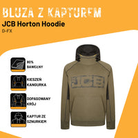 JCB Trade Bluza z Kapturem Horton Hoodie Oliwkowa