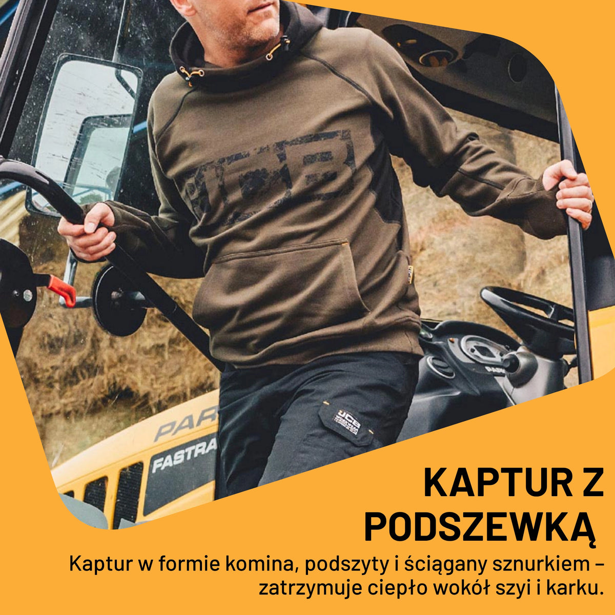 JCB Trade Bluza z Kapturem Horton Hoodie Oliwkowa