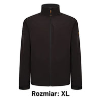 Kurtka robocza softshell JCB czarna z naszywką JCB, etykieta Rozmiar XL