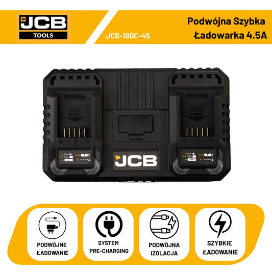 JCB Professional 18V Podwójna Szybka Ładowarka 4.5A