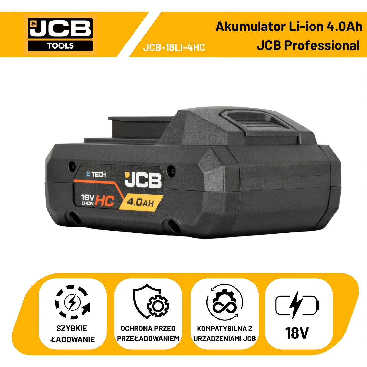 JCB Professional 18V Akumulator Li-ion 4.0Ah