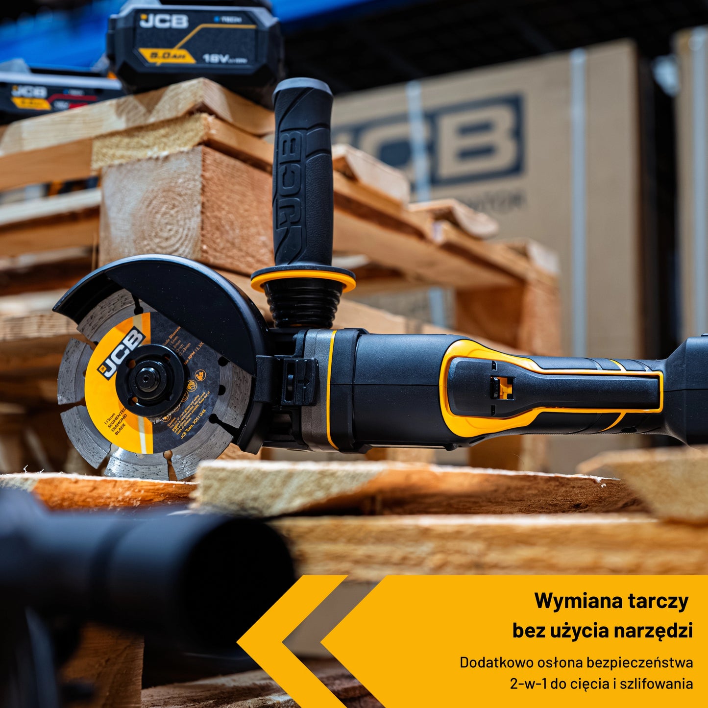 JCB Professional 18V Szlifierka Kątowa z Włącznikiem Łopatkowym (125 mm / 5")