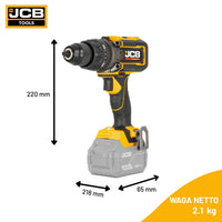 Професійний комплект ударного дриля JCB 18V 160 Нм - 2 акумулятори 5,0 Аг + швидкий зарядний пристрій 4,5 А