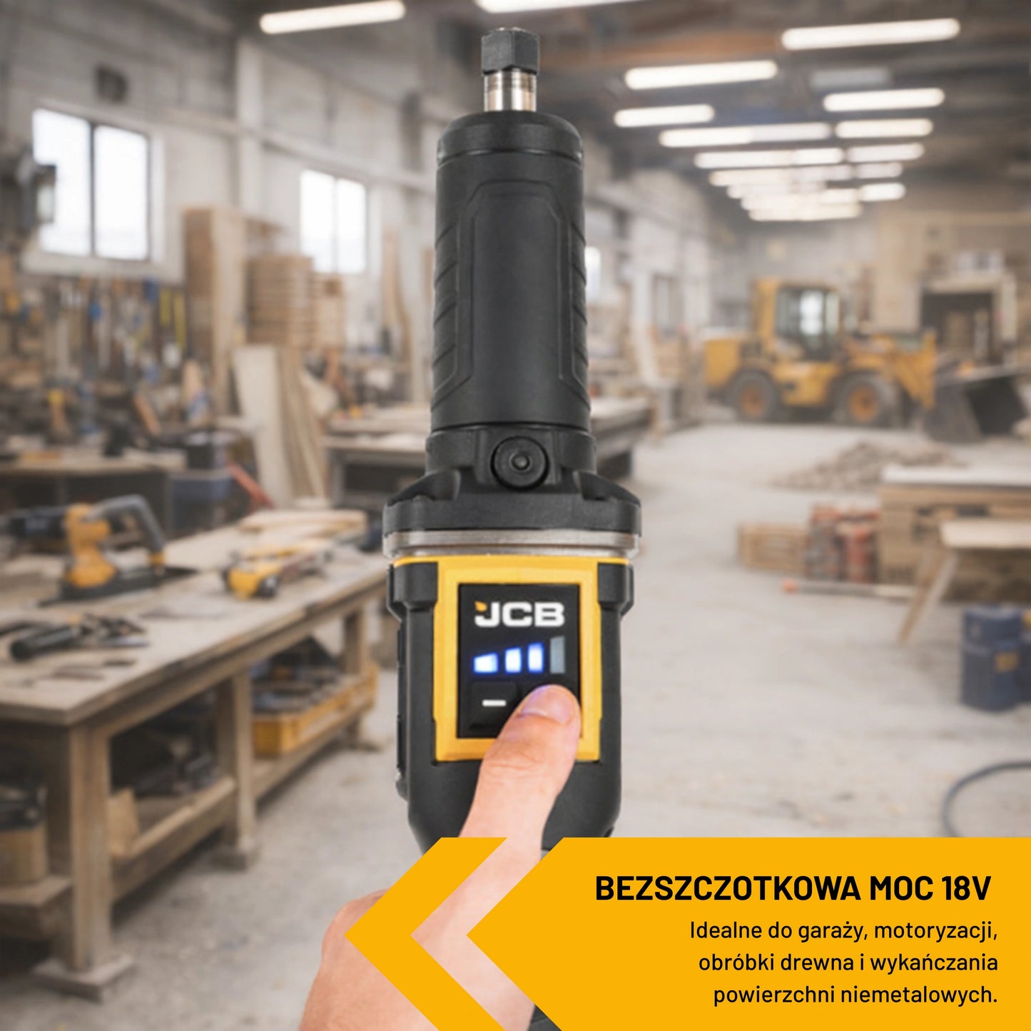 JCB Professional 18V Szlifierka Trzpieniowa z Przełącznikiem Łopatkowym