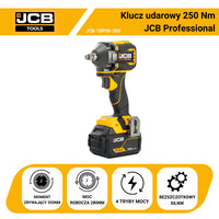Професійний ударний гайковерт JCB 18V 1/2" 250 Нм (макс. 350 Нм)