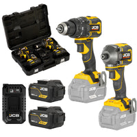 JCB Professional 18V Zestaw: Wiertarko-wkrętarka Udarowa 75Nm, Zakrętarka 230Nm, 2x 5.0Ah, Ładowarka