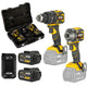 JCB Professional 18V Zestaw: Wiertarko-wkrętarka Udarowa 75Nm, Zakrętarka 230Nm, 2x 5.0Ah, Ładowarka