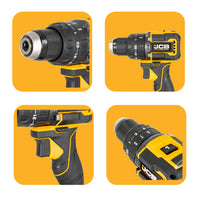 JCB Professional 18V Zestaw: Wiertarko-wkrętarka Udarowa 75Nm, Zakrętarka 230Nm, 2x 5.0Ah, Ładowarka