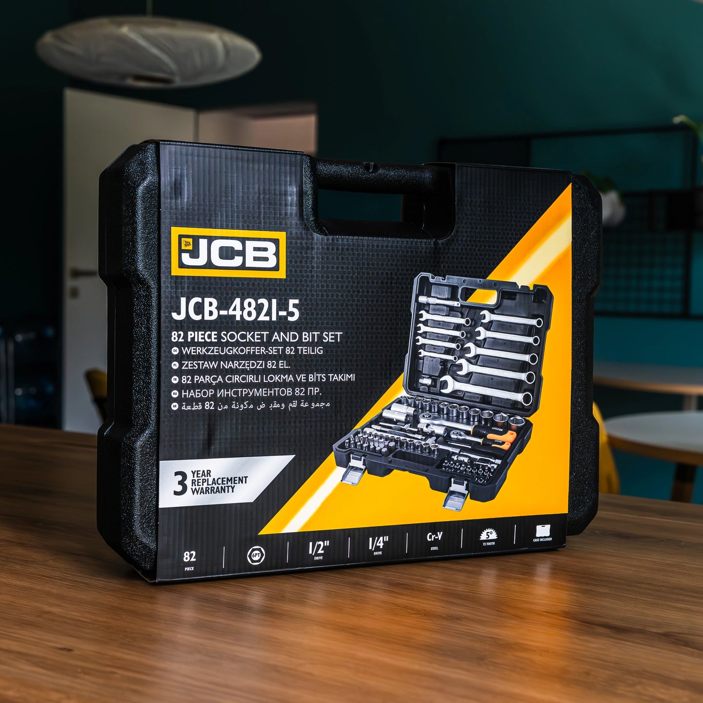 Zestaw Kluczy Nasadowych JCB 108el 1/2" 1/4" CRV Grzechotki Walizka 41082-5